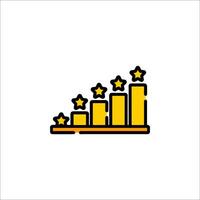 A graph with stars on it vector