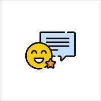 A smiley face with a speech bubble icon vector