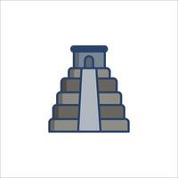 Maya pyramid icon isolated on white background vector