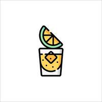 A drink with an orange slice in it vector
