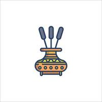 A line icon of a vase with three sticks vector