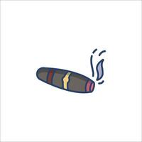 A cigar with a smoke coming out of it vector