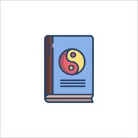 Yin yang symbol on a book icon vector