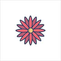 A flower icon in a flat style vector