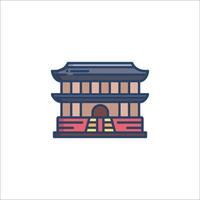 An asian building icon vector