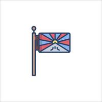 The flag of tibet on a pole vector