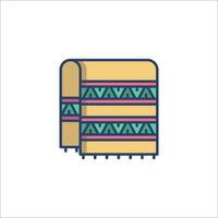 A blanket with geometric patterns on it vector