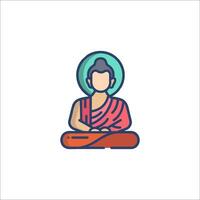 Buddha meditation icon in a line style vector
