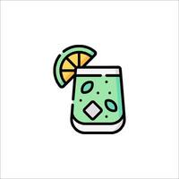 A drink with a slice of lemon and lime vector