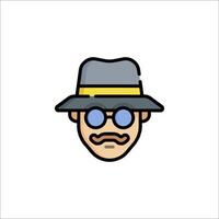 A man in a hat and glasses vector