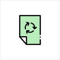 A green paper with a circular arrow on it vector