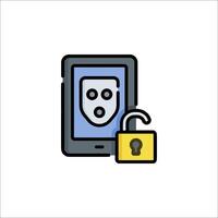A smartphone with a padlock on it vector