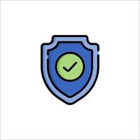 A shield with a tick mark on it vector