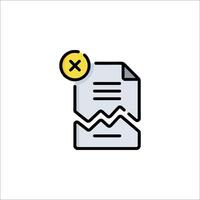 A document with a broken line icon vector