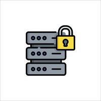 A server with a padlock icon vector