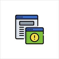 A computer screen with a warning icon vector