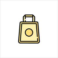 A yellow bag with a yellow circle on it vector