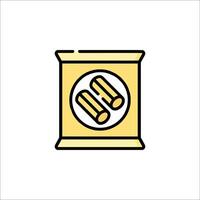 A bag of chips icon on a white background vector