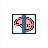 A meat and a knife icon on a white background vector