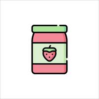 A jar of strawberry jam on a white background vector