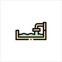 A line icon of a water pipe with a sink vector