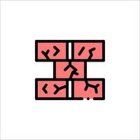 A red brick wall with a red brick in the middle vector