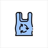 A plastic bag with a recycling symbol on it vector