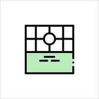 A green and white icon of a computer screen vector