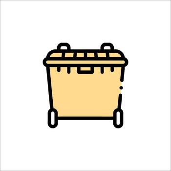 un basura lata icono en un blanco antecedentes vector