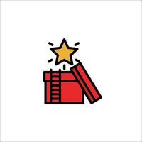 A red box with a star on top and a ladder vector