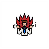 A man with a fire in his hand vector