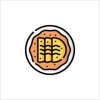 A plate with a slice of pizza in it vector