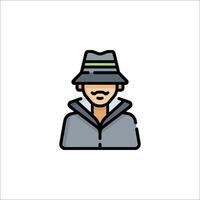 A man in a hat and jacket icon vector