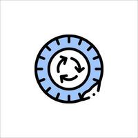 A circular icon with arrows pointing in different directions vector