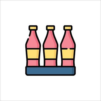 Three bottles of soda on a shelf vector