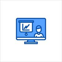 A computer screen with a person on it vector