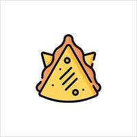 A pizza icon with a slice of cheese on top vector