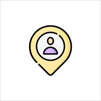 A location pin icon with a person in it vector
