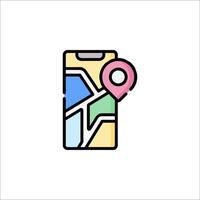 A map icon with a pin on it vector