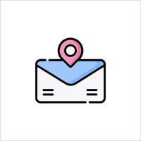 Mail envelope icon with pin on top vector