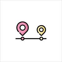 A map pin icon with two locations vector