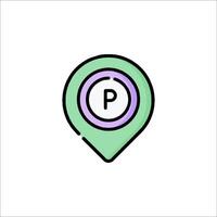 Parking icon with a parking sign vector