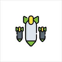 A green and yellow rocket with a bow on it vector