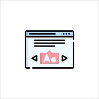 A web page with the word ad on it vector