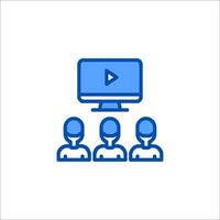 conference icon, line icon, illustration vector