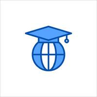 A globe with a graduation cap on it vector