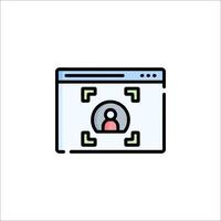 A computer screen with a person in the center vector