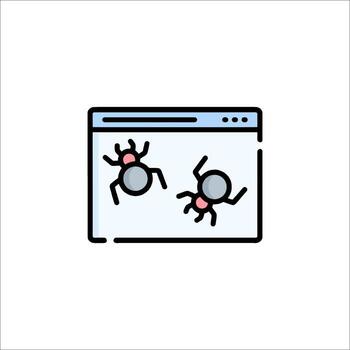 Two spiders on a computer screen with a mouse vector