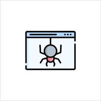 A spider on a computer screen with a white background vector