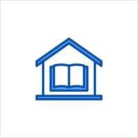 A house with an open book icon vector